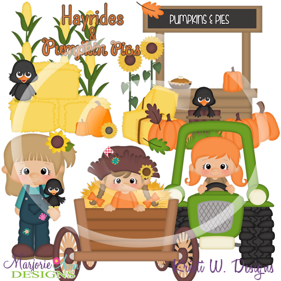 Hayride-Girls SVG Cutting Files Includes Clipart - Click Image to Close
